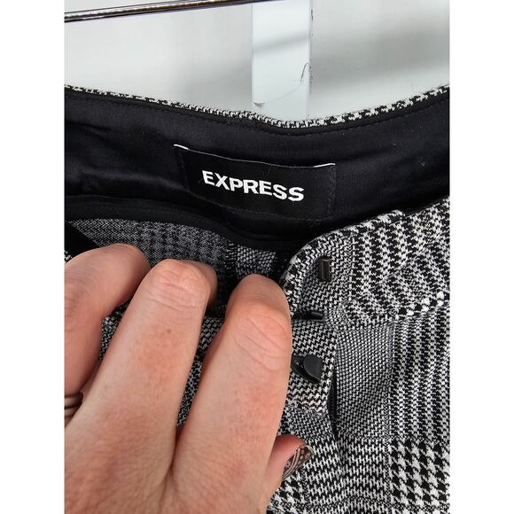 Express Womens Sz 4 Skinny Fit Mid Rise Dress Pants White Black Red Stripe - Picture 3 of 5